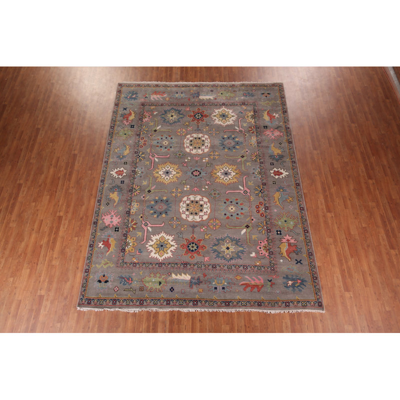Tapis oriental floral Oushak All-Over 9 x 12