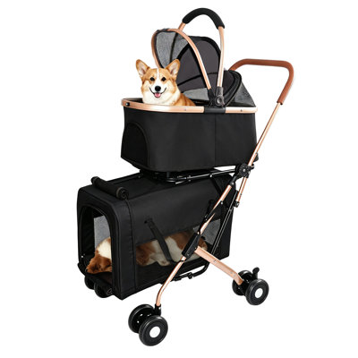 Poussette convertible 3-en-1 pour chien et chats