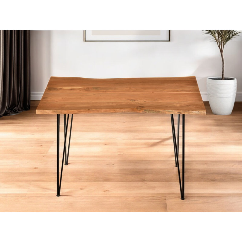 Table de salle à manger Gracie Mills, Brown Wood/Black