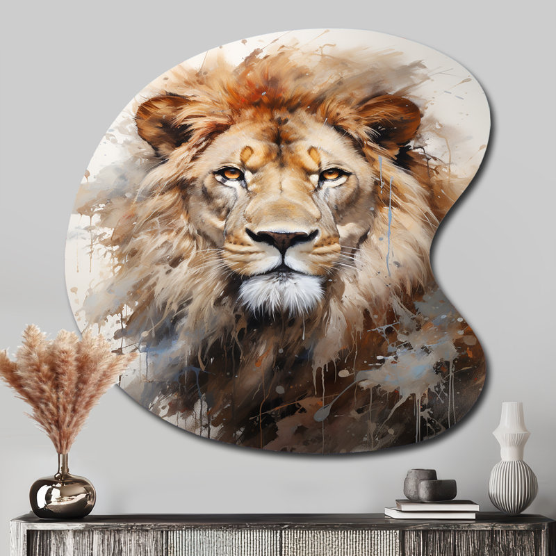 Spadafora - Lion Drop Shape Irregular Metal Wall Decor, 33" H x 33" W