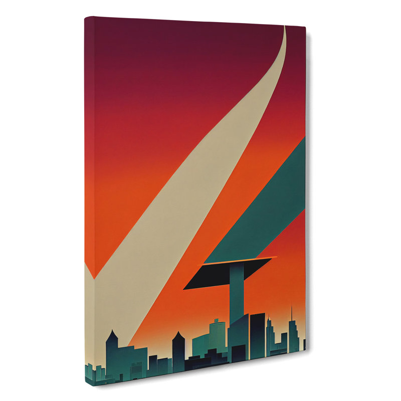 City Skyline Art Deco No.6 - Wrapped Canvas Print, 50cm H x 35cm W