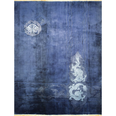 Tapis antique chinois noué - art déco