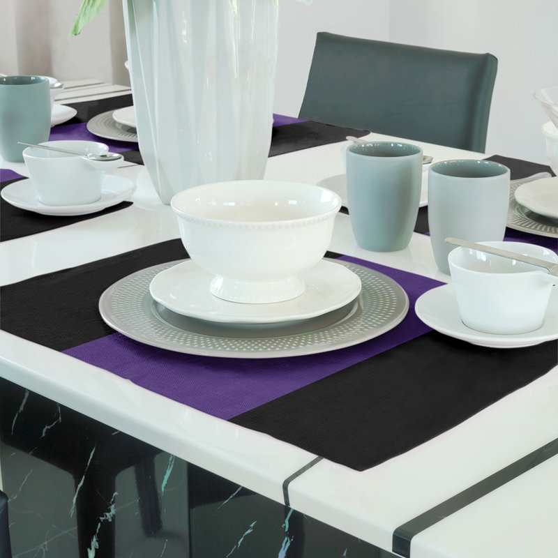 Récapitulatif de 18 po Evanston Cat, Noir / milieu violet, Polyester sergé