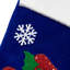 Chaussette de Noël 20 po en velours de velours bleu foncé brodé avec manchette blanche