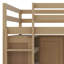 Lit mezzanine double en bois avec bureau, lit robuste avec garde-robe intégré, tablettes de rangement et tiroirs-341298700