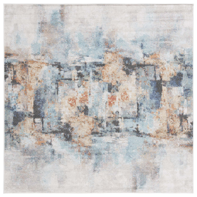 Phoenix 500 Performance Abstract Rug, Square 6'7"