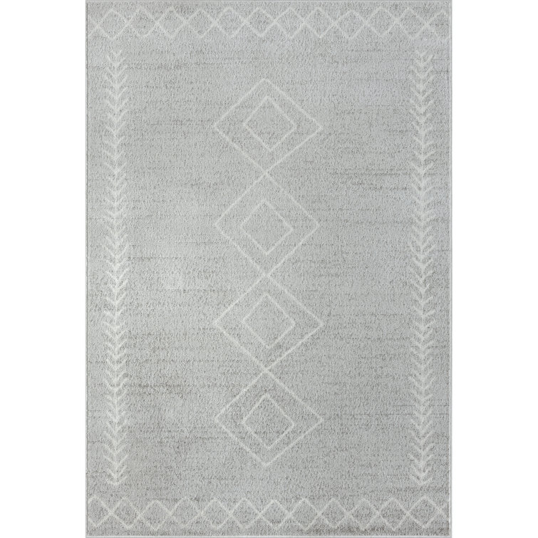 Geometric Performance Gray Area Rug