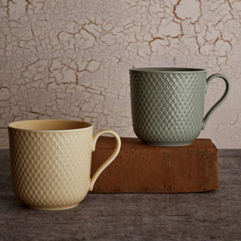Rhombe Earth Ceramic / Porcelain Coffee Mug, White