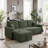 83.5"Sectional Sleeper Sofa with Pull-Out Bed, Plush Corduroy L-Shaped Modular Couch with Storage Chaise and USB Charging-2128405429