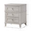 Table de chevet grise 3 avec inclusions - bois massif et amalgame