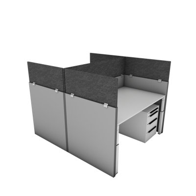 Cubicle Wall Panel Extender with Standard Brackets