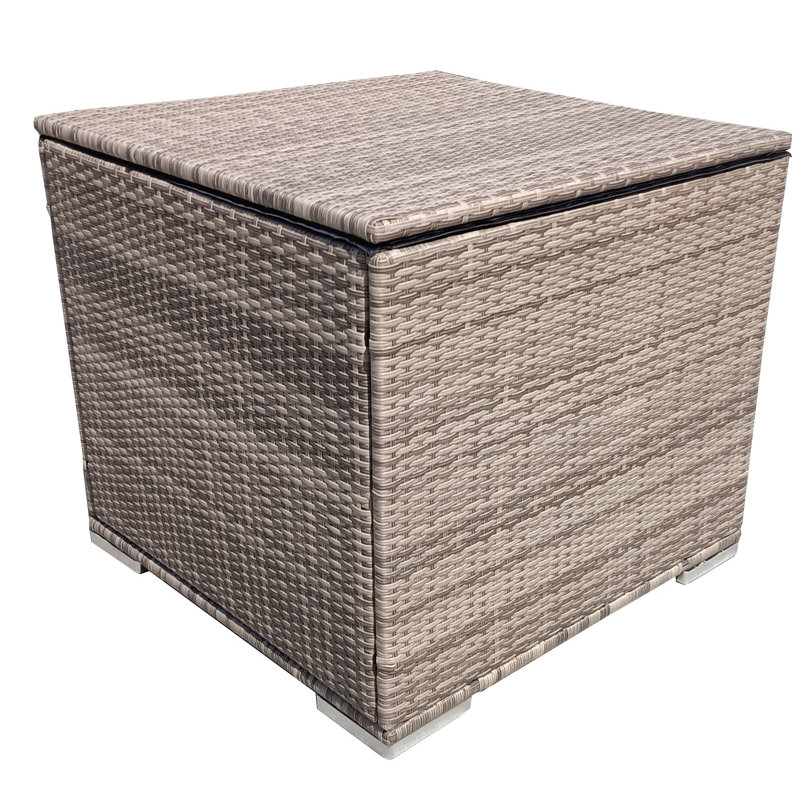 17 Stories Lyndyn 76cm W 88L Water Resistant Wicker Deck Box, Nature