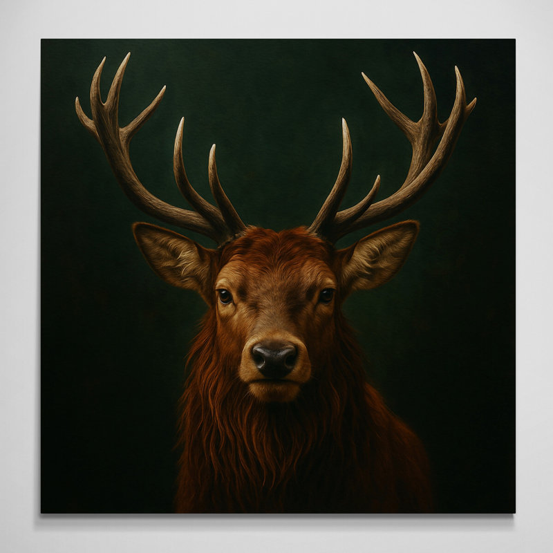 Majestic Stag Wall Art - Canvas Framed Print, 51 cm H x 51 cm W