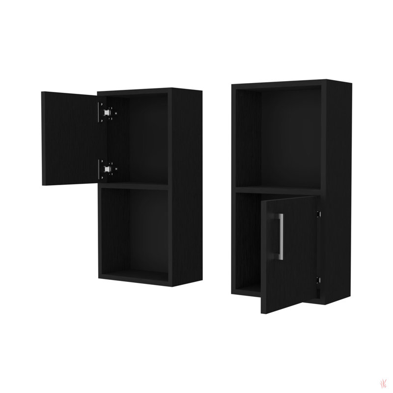 2 armoires à pharmacie avec tablette ouverte, Noir, noir, noir, noir