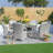 6 - Person Wicker Patio Dining Set with Round Table , Cushions Included