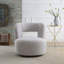 Fauteuil demi-tonneau pivotant avec tissu en peluche, 1 pièce-119438625