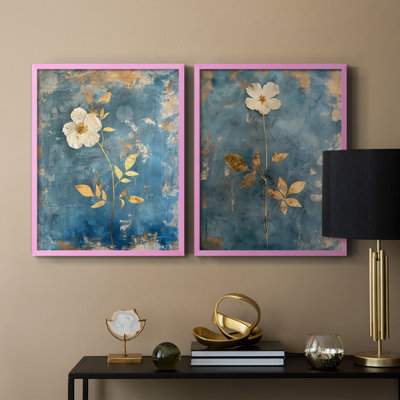 Série FLORAL XLV - reproduction encadrée de qualité supérieure - prête à être accrochée - aucun clou requis - aucun clou requis