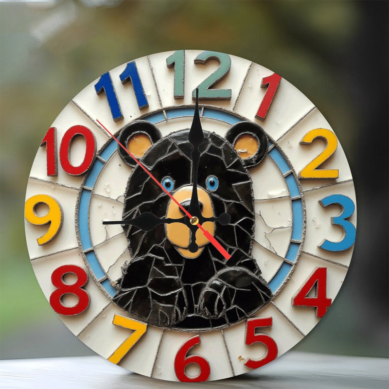 Horloge murale décorative Black Bear