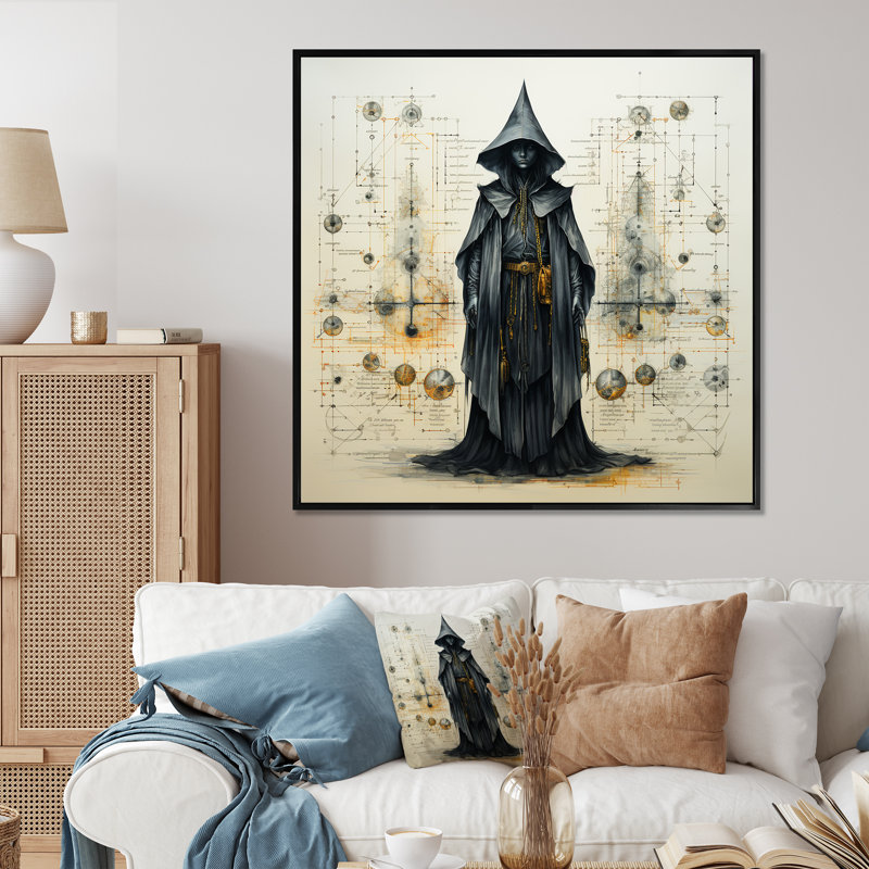 Schéma III, impression sur toile encadrée, Cadre flottant noir, H 30 po x l 30 po x P 1 po