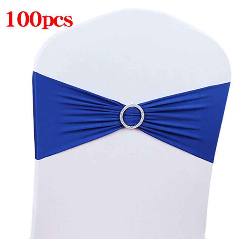 Housse de protection extensible à boucle avec coulisse de fête de mariage, bleu