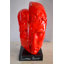 Statue Corisha Creative MultiFace rouge sur base signée par Leonardo Bruno 14 po x 12 po x H 19 po