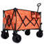 Chariot de jardin pliant robuste pliable avec roues de plage tout-terrain, porte-boissons, poche latérale et freins (capacité de 480 lb)