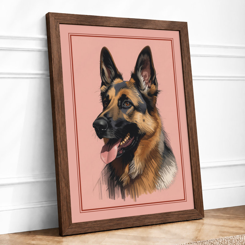 Friendly Shepherd Modern - Framed Print, Walnut, A4 - 29.7 x 21.0 cm