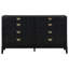 Commode noire à 8 tiroirs