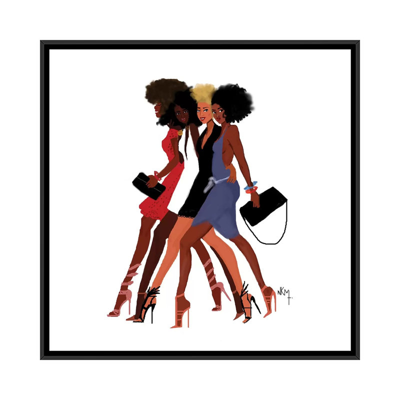 4 Us by Nicholle Kobi - Print on Canvas, 45.72 cm H x 45.72 cm W, Black Framed