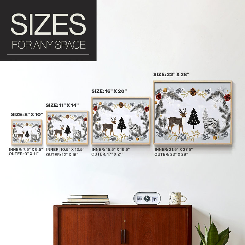 Chirstmas Art-CCLV -Framed Print - Restickable, Naturel, H 11 po x l 14 po