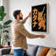 Golden Samurai Cat Japandi - Wrapped Canvas-1234537263-1234537249