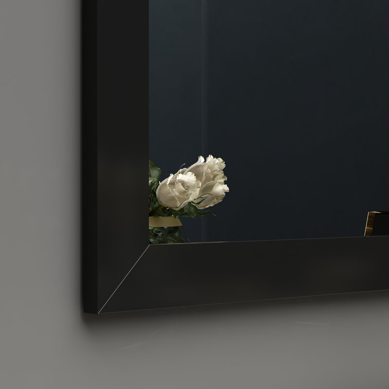 Elease Flat Wall Mirror, Black