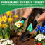 Ensemble d'outils de jardinage, ensemble de 3 outils de jardinage lourds et légers comprenant une pelle à main, une pelle à transplanter et un râteau à main avec une poignée antidérapante en caoutchouc souple, pour planter un sarclage, vert