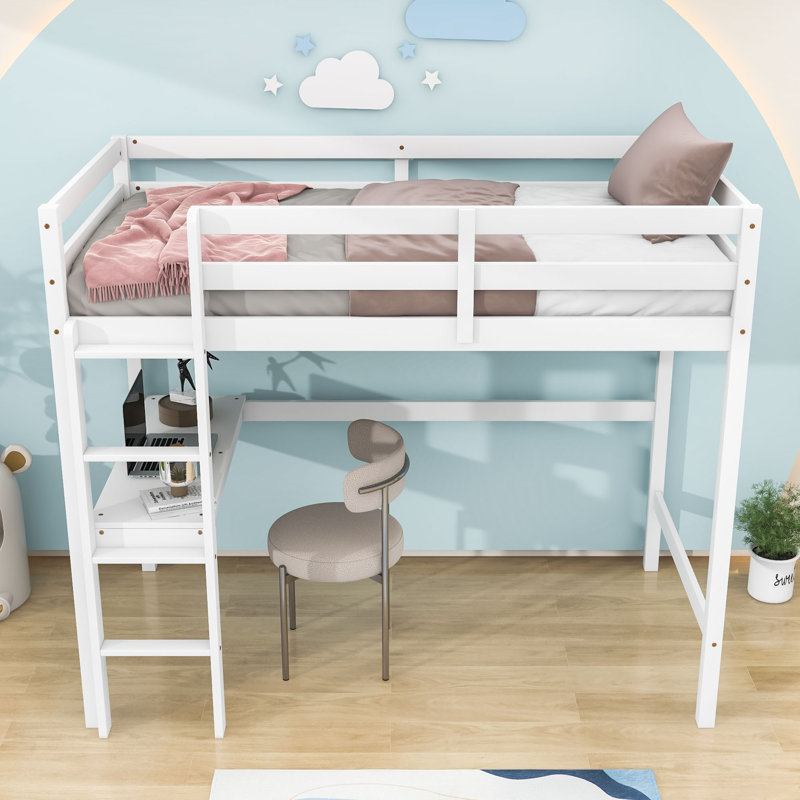 Getman Kids Twin Loft Bed, White