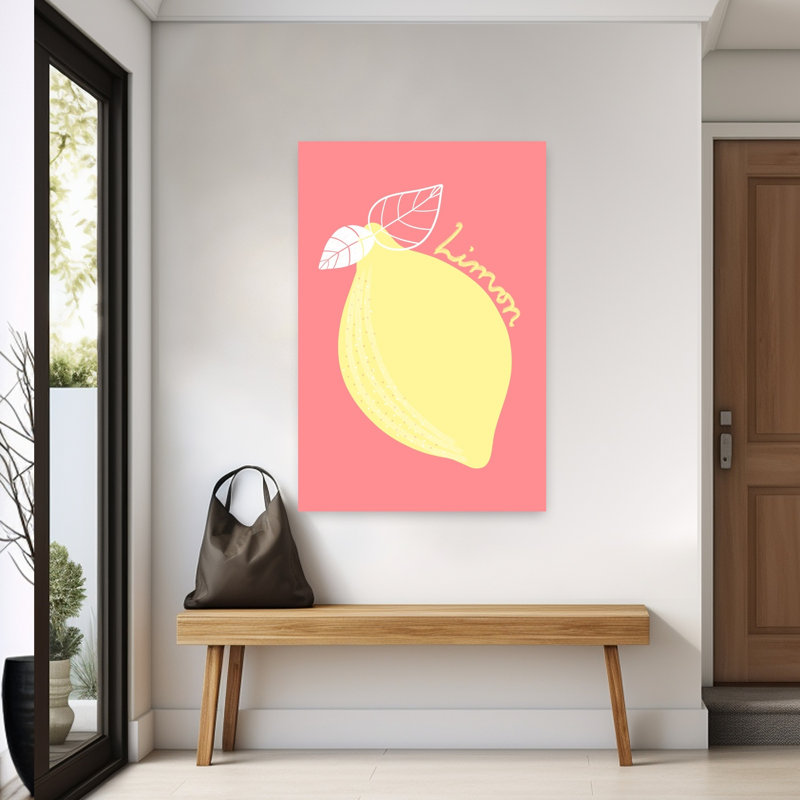 Art mural contemporain jaune, H 60 po x l 40 po