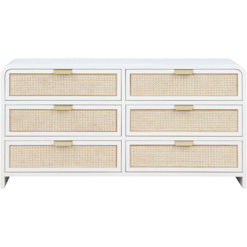Audu 60'' W 6 - Drawer Dresser, White
