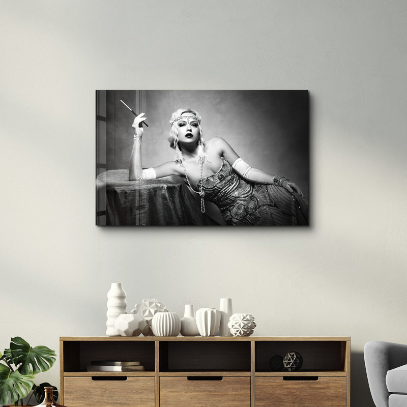 Peinture murale élégante en verre trempé Lekeya, 13,8 x 21,7 pouces | 100% verre trempé, épaisseur: 0,16 pouce | Imprimé UV pour des couleurs éclatantes | Parfait pour la décoration intérieure, le salon et les espaces de bureau