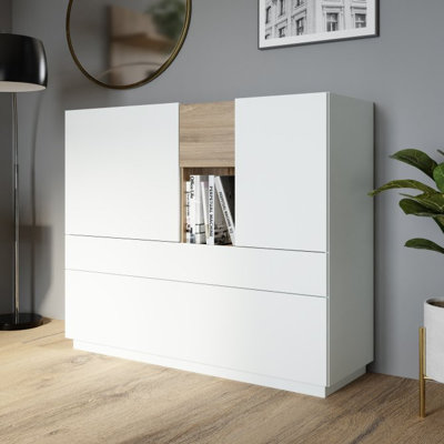 Lewisville 120cm Highboard with 2 Doors and 1 Drawer