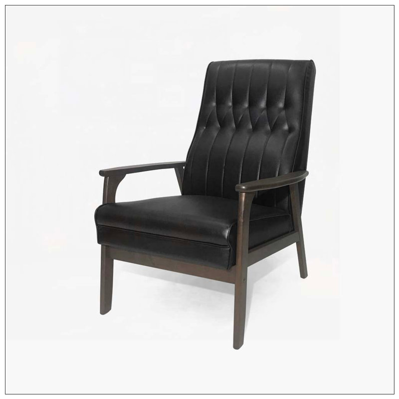 Chaise d'appoint rembourrée en similicuir, Noir mat