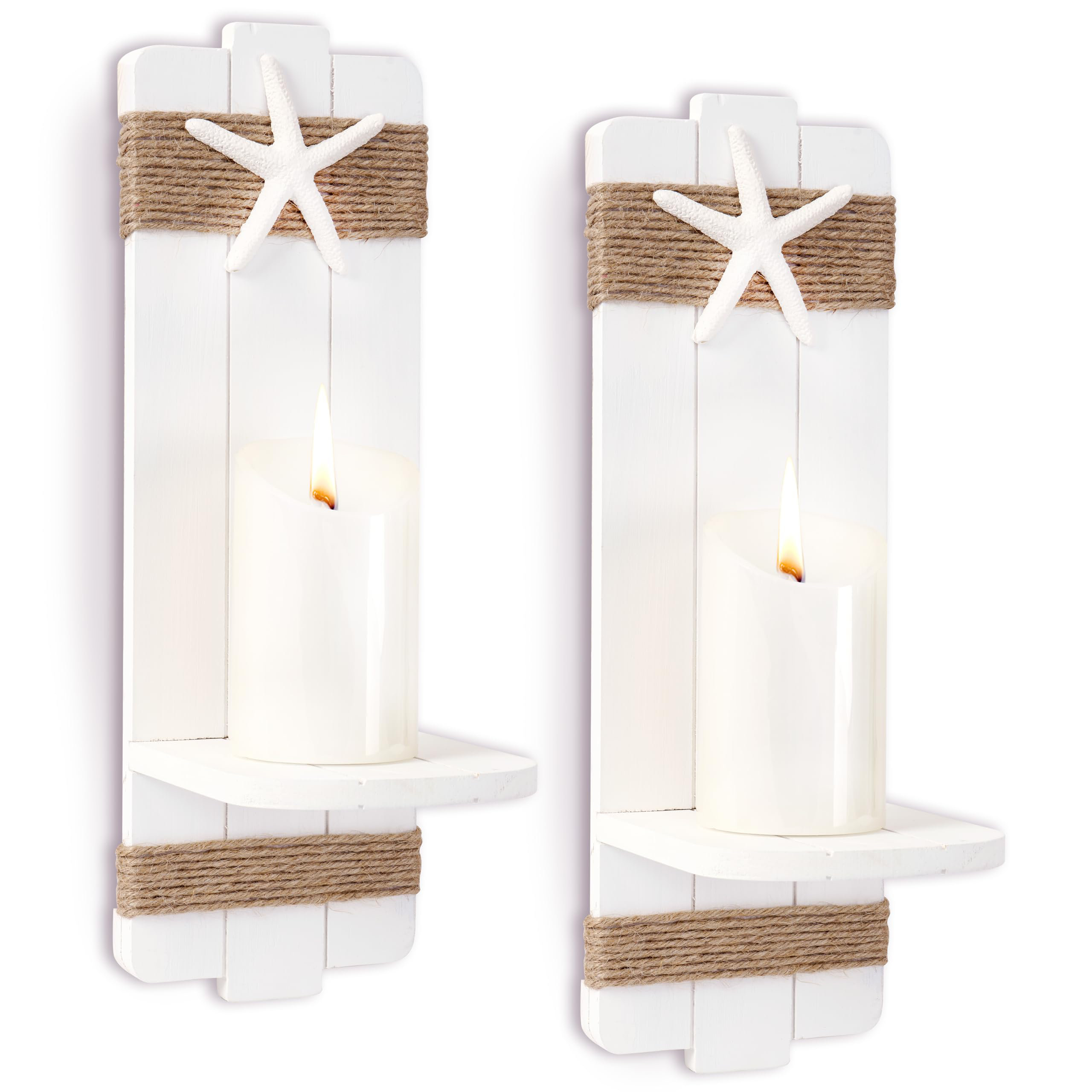 Rosecliff Heights Starfish Wall Candle Sconces For Coastal Room Decor ...