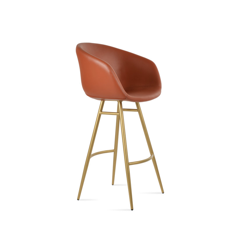 Tabouret de bar et de comptoir Tribeca Galata, Tabouret de bar (siège d'une hauteur de 29 po), Laiton, Noisette
