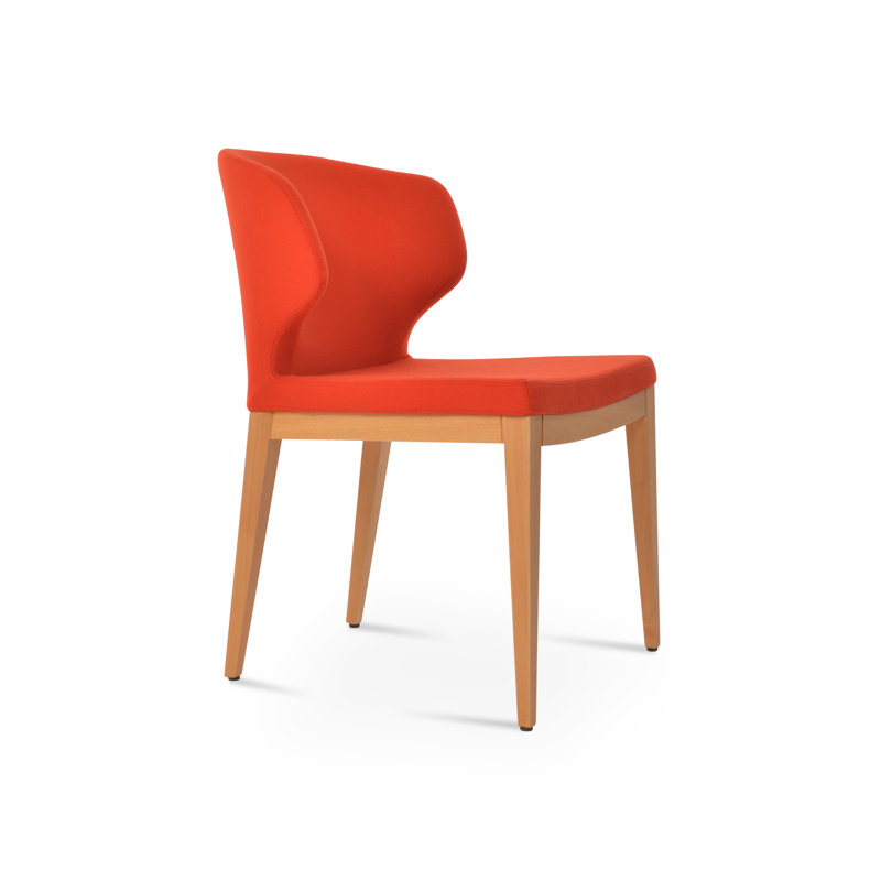 Amed Plus Wood Chair, Natural, Orange Wool