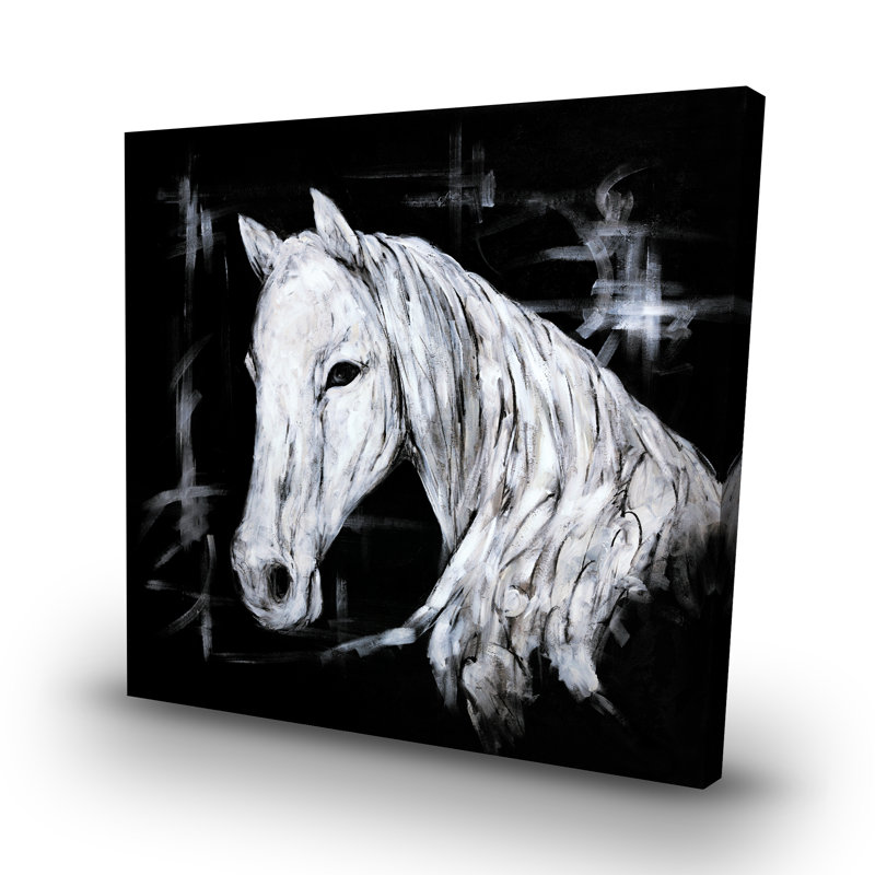 Abstract horse profile view - 32"x32" art on canvas