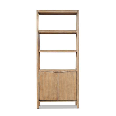 Nolan Reclaimed Wood Bookcase with Lower Cabinet, Antique Natural Pine for Stylish and Functional Storage