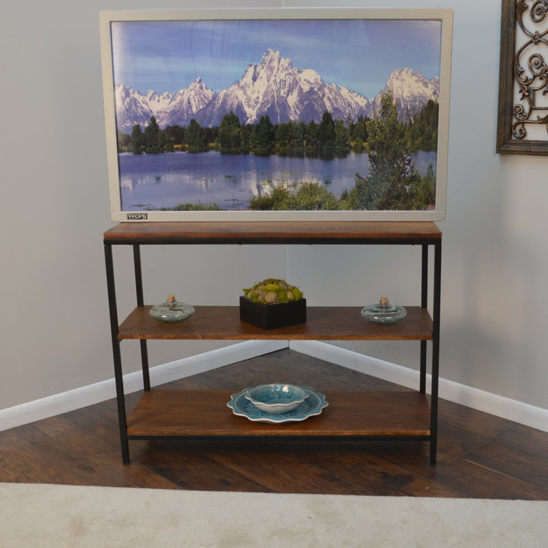 Console moderne brune de 30 pouces avec design industriel