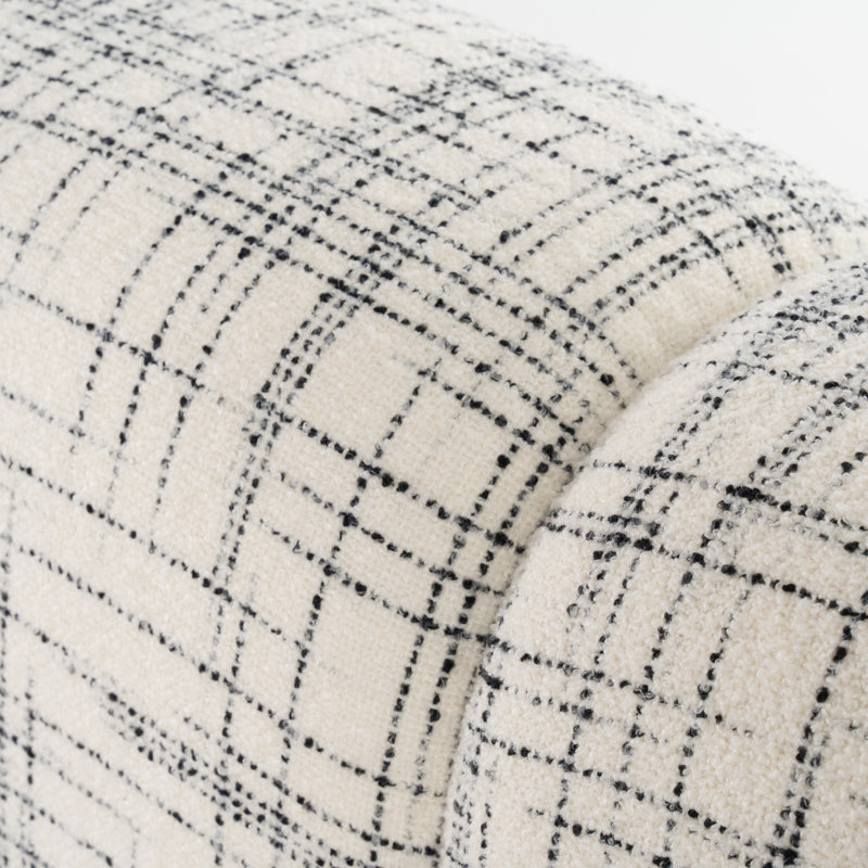 Lacci - Lit moderne en tissu blanc cassé et noir, Très grand