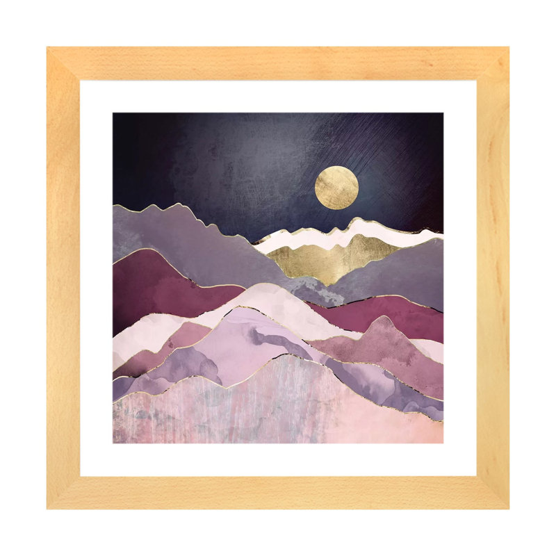 Rêve de framboise - imprimé, H 24 po x l 24 po x p 1 po, Cadre papier naturel