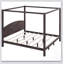 Lit à baldaquin élégant avec tête de lit, pieds de soutien et finition en bois délavé intemporel pour les chambres à coucher modernes-129431899