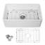 Évier de cuisine à cuve simple en céramique blanche à tablier frontal L 30 po x l 18 po