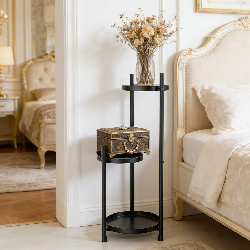 Support à plantes robuste en métal à 3 niveaux pour l'intérieur et l'extérieur